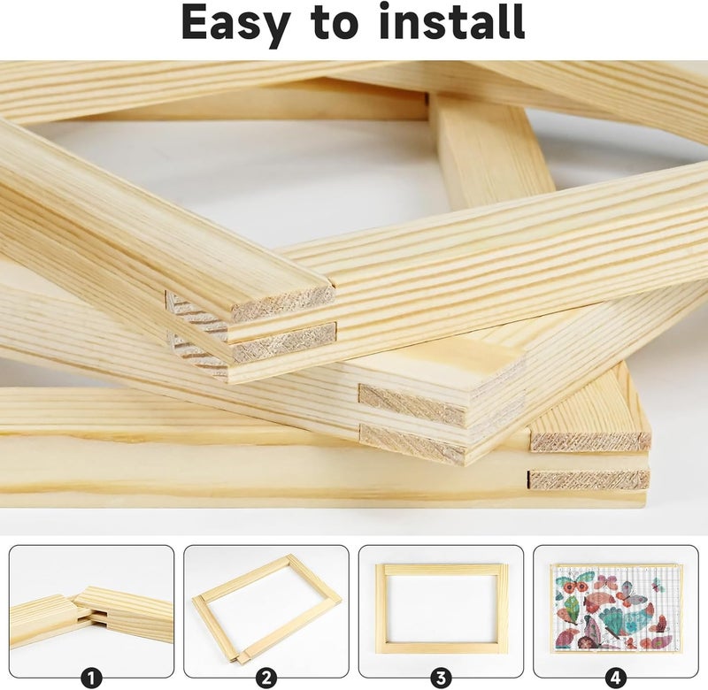 BALLMENT 24 Pcs 6 Sizes Stretcher Bars Kit with 100 Tacks & Tool, Build Frames to 16x20, for Needlepoint, Canvas, Embroidery, Cross Stitch, Tapestry - Image 5